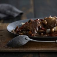 Braised Chicken with Red Wine recipe. Coq Au Vin.