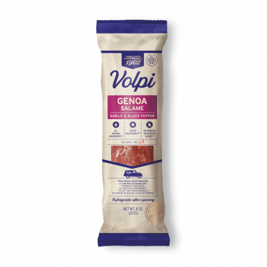 Genoa Salame Chubs Garlic Black Pepper Volpi Foods